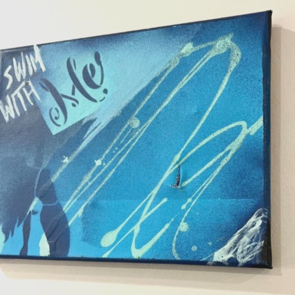 One of a Kind homemade Ocean Painting on Canvas Medium - Picture 2 of 4